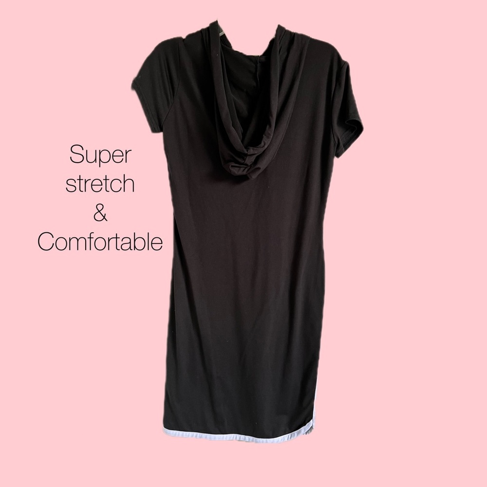 Jersey Dress Hooded Black Size Small